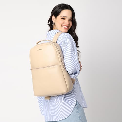 Image of Fastrack Textured Backpack | Textured Faux-Leather | Women'S Laptop Backpack | Stylish Everyday Essential
