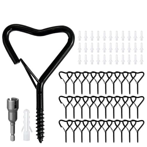 CANGCANG 30PCS Ganchos de Tornillo Hembrillas Cerradas, ganchos para Colgar de Acero Inoxidable, Cancamo para Colgar Plantas, Luces, Decoraciones y Cestas Colgantes