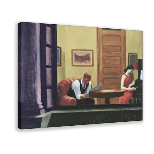 Toile tendue Edward Hopper Chambre à New York poster impression cadre déco murale