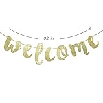 Welcome Gold Glitter Hanging Sign Banner - Reusable Decorations for First Day of School, Classroom, Wedding, Graduation, Home Decor - Image 3