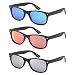 Gamma Ray Polarized UV400 Classic Style Sunglasses with Mirror Lens, 3 Pack - Matte Black