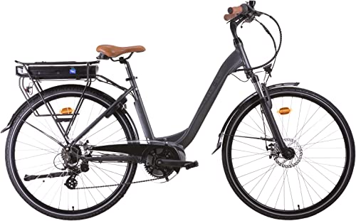 i-Bike Unisex – Erwachsene Urban 600 Elektrofahrrad mit Pedalunterstützung, anthrazit, Einheitsgröße