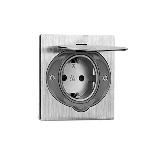 ORNO AE-1397(GS) Steckdose Hermetisch Unterputz Edelstahl, Schuko IP44,
