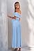 OUGES Women's 2026 Summer Spring Off The Shoulder Mesh Maxi Maternity Baby Shower Dresses for Photoshoot Wedding Guest Sleeveless Formal Pleated Long Flowy Pregnancy Must Have Clothes(Sky Blue,M)