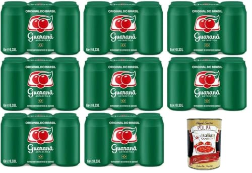 Antarctica Guarana Original do Brasil Original Guaraná de Brasil Bebida refrescante con sabor inolvidable 48 x 33 cl + Polpa Italiana Gourmet 400 g