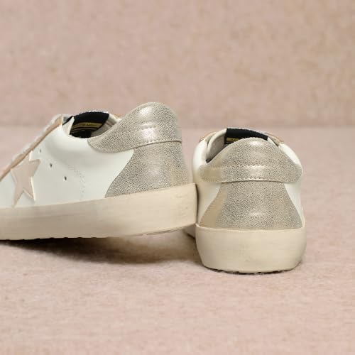 Image of Mi.iM Sofia Women's Low Top Star Sneakers - Fashion Lace-Up Shoes with Cushioned Insole and Rubber Sole