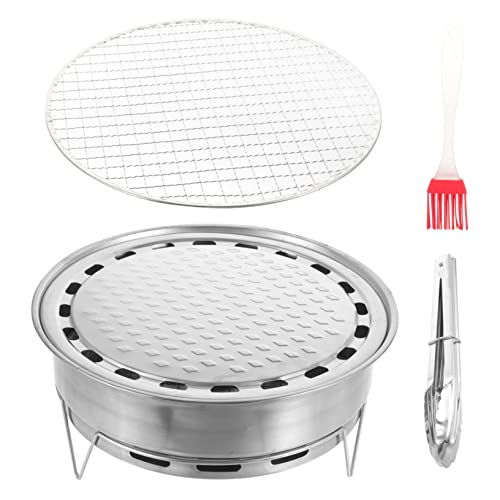 UPKOCH Parrilla Portátil De Acero Inoxidable Para Camping Barbacoa Al Aire Práctica Herramienta De Cocina Incluye Necesario Para Asar
