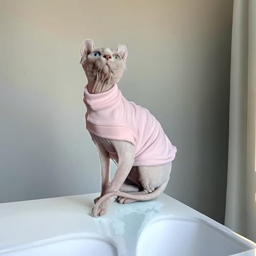 Hairless Cats Winter Clothes Sweatshirt Sweater,Stretch Dralon Fleece Cold Weather Pullover,Breathable Warm Cat Wear Vest for Sphynx Cat Devin - Image 2