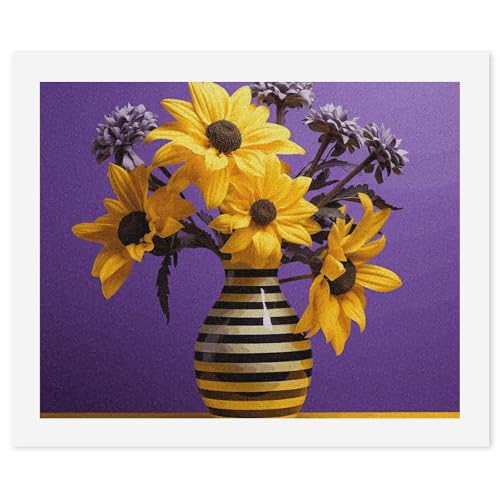 Kit de peinture par numéros fleurs QMNLKH 57x47cm pour adulte