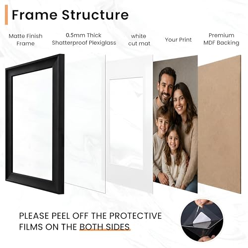 Image of Art Street Wooden Photo Frame for living room, Aesthetic Cave Design Photo Frames for Photograph, Art Work, Certificates Set of 9 (8x12 Inch, Black)