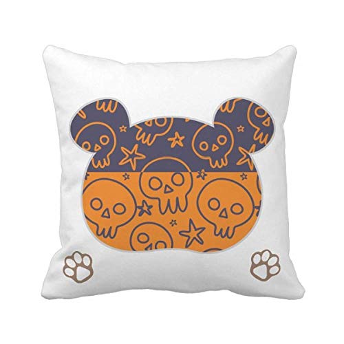Housse coussin tête de mort Halloween lavable avec zip caché - 2