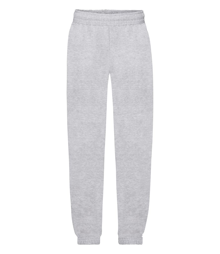 Fruit of the Loom Unisex Kids Elasticated Cuff Premium Jog Pants, Heather Grey, 5-6 Years (Manufacturer Size:26)