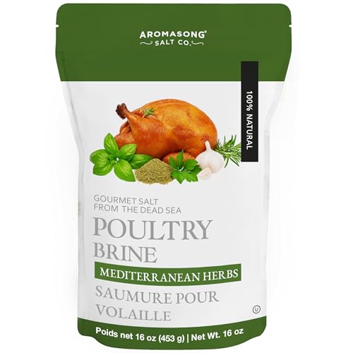 Aromasong Mediterranean Dead Sea Turkey Brine – 1 LB – All-Natural Wet & Dry Brining Mix with Mediterranean Herbs – For Whole, Smoked, Oven-Roasted, or Fried Turkey – Made in USA