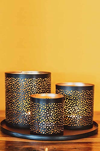 Marrakesch Orient Deko Set Geschenkset -4- für Frauen und Männer | Tablett Serviertablett rund rutschfest 3X Windlicht… – Bild 8