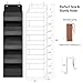 TYMENSH Over Door Organizer with 5 Large Pockets, Heavy Duty Hanging Organizer Storage, Closet Bathroom Nursery Bedroom Dorm, Toys Cosmetics Sundries and Baby Essentials, Black