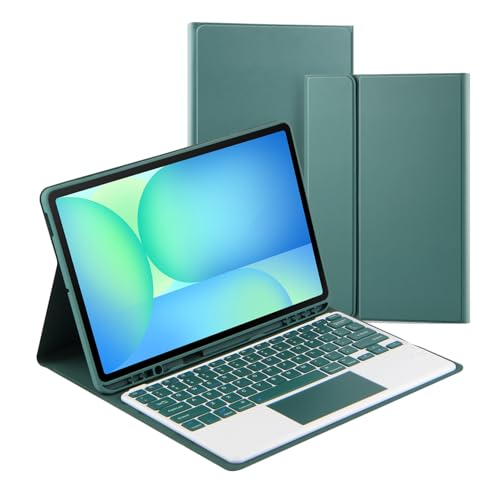 IPad Pro 11�C���`�iM5 2025�AM4 2024�j�^Pro 11�C���`�i��4����^��3����^��2����^��1����j�p�L�[�{�[�h�P�[�X�A�}�O�l�b�g�����E�\�ȃ��C�����XBluetooth�L�[�{�[�h�y�y�����ĕt���z,Dark green