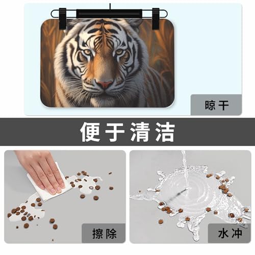Tapis en cuir synthétique Tiger d'alimentation étanche pour animaux - 8