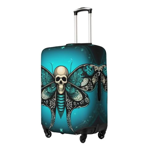 Goth Moth Dead Skull Moon Zipper Travel Luggage Suitcase Protector Baggage Protector Anti-Theft Luggage Case Waterproof Protective Cover Fits 19-32 inch Suitcase2