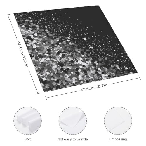 Servilletas de Tela Black White Glitter Pack 6 miniatura 2