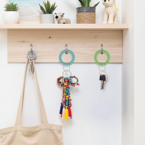Image of Spiral Coil Keychain, Anti-lost Key Chain Holder Lanyard Cord for Sauna Outdoor Sports and Gym Pool