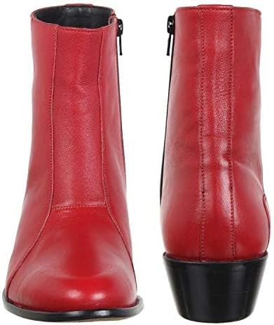 Miniatura 4 de LIBERTYZENO Botas de vestir retro de tobillo alto para hombre con estampado de serpiente y cuero liso para Navidad