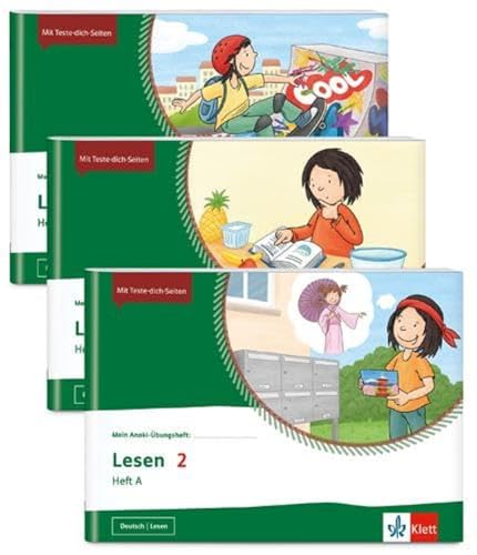  Mein Anoki-Übungsheft - Paket Lesen 2: 3 Hefte im Paket: Lesen Heft A  Lesen Heft B Lesen Heft C Klasse 2