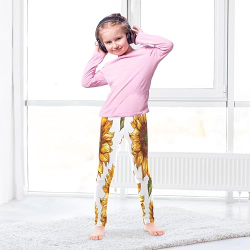 Toddler Girls Leggings Printed Yoga Pants Leggings Van Gogh Style Sunflower for Kids4
