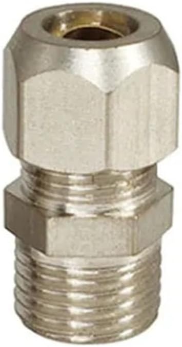 1/8 1/4Inch Male Thread 4 6 8 10 12 14 16mm Tube Brass Adapter Ferrule Tube Fitting Compression Connector 1Pcs(4mm,1/8")