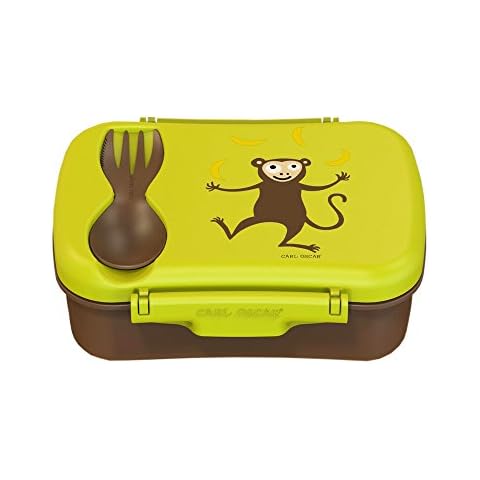 Carl Oscar Nice Box Kids - Bento Box lunch box with ice pack keeps cool for several hours, 17 cm x 12,5 cm x 6,3 cm in Lime Cover