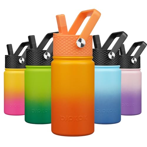 Image of BJPKPK Insulated Water Bottle, 15oz Stainless Steel with Straw Lid