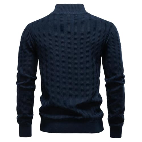 Pull jacquard rayé en maille structurée chic et chaude pour homme