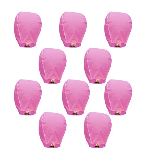 LVYUDS Farolillos Voladores Grueso Para Fiestas Entretenimiento 10 Unidades Linternas Chinas Del Cielo Portátiles Transmite Tus Pensamientos(Pink)