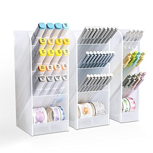 3 Piezas Portalápices , XIACIBDUS 3 PCS Organizador de Escritorio para Lápices,Portalápices Multifuncional,Lapiceros para Escritorio,Organizador de Pluma,Soporte para Bolígrafo de Escritorio Cover