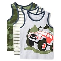 The Children's Place,Baby Boys,and Toddler Sleeveless Tank Top,Camo 3-Pack,2 Years