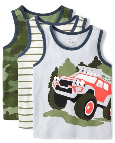 The Children's Place,Baby Boys,and Toddler Sleeveless Tank Top,Camo 3-Pack,3 Years