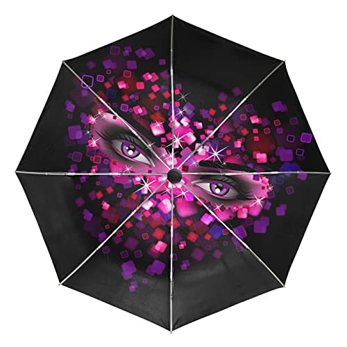 Parapluie automatique de voyage violet Vnurnrn pour plage et ville