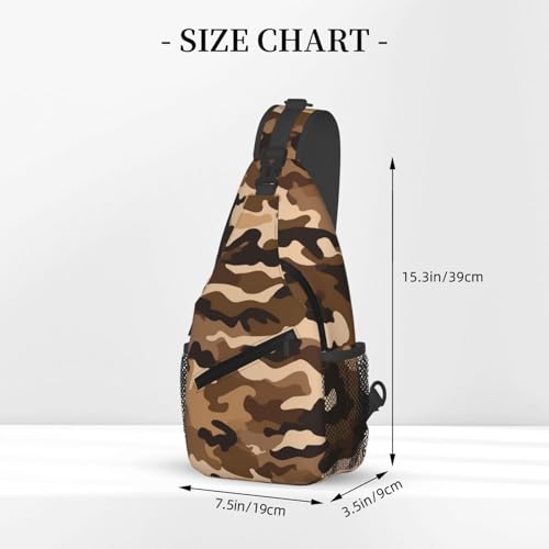 Bolso cruzado camuflaje marrón para hombres y mujeres miniatura 4