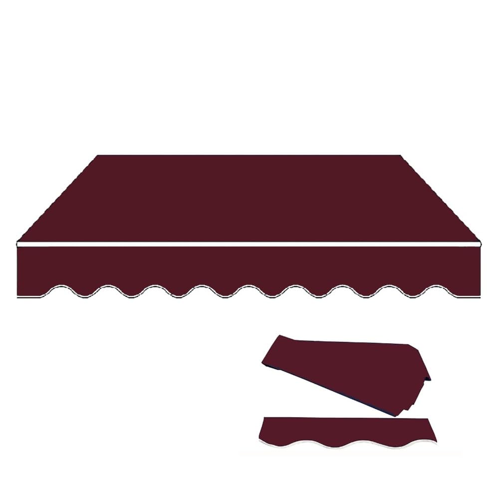 GJZQDKX Manual Retractable Awning Replacement Fabric for Outdoor Use Canopy for Doors & Windows 200cm to 400cm (Burgundy 20x10ft/600x300cm)