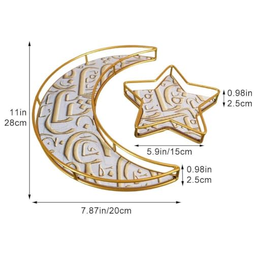 Plateau Ramadan lune étoile le cadeau de table parfait pour l'Aïd Mubarak
