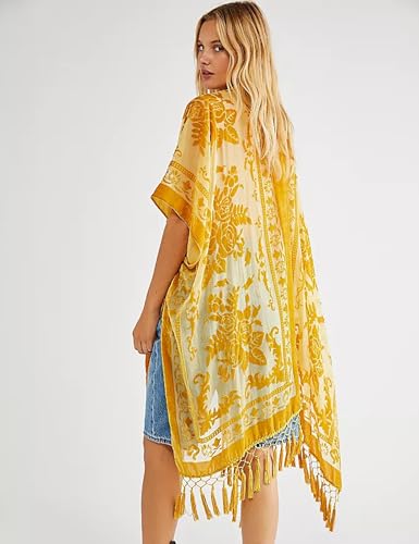 Image of MJ SERECA Women's Casual Long Velvet Kimono