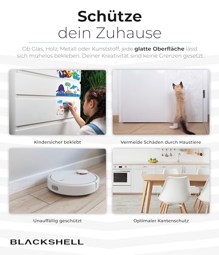 Blackshell® Universal Lackschutzfolie transparent 10cm x 100cm Folie selbstklebend als Auto Folie, Motorrad Folie, Fahrrad Schutzfolie - universal einsetzbar auf Allen glatten Oberflächen