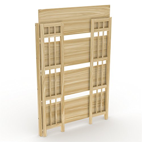 Stony-Edge Folding Bookcase, Easy Assembly Bookshelf for Home Office Storage. 32” Natural - Thumbnail 4