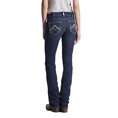 Image of Ariat Women's R.E.A.L. Mid Rise Stretch Icon Stackable Straight Leg Jean
