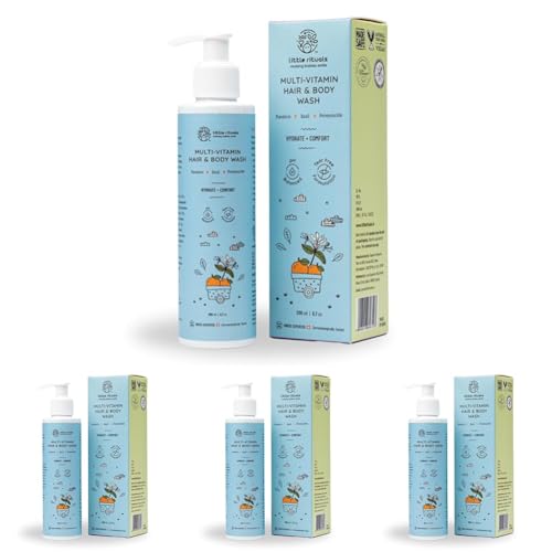 Image of Little Rituals Baby Multi-Vitamin Body & Hair Wash - Tear Free + pH 5.5. Formulated with the best plant botanical - HONEYSUCKLE, BASIL, MANDARIN. Natural, Organic, Dermat tested, SWISS Technology (200ml)