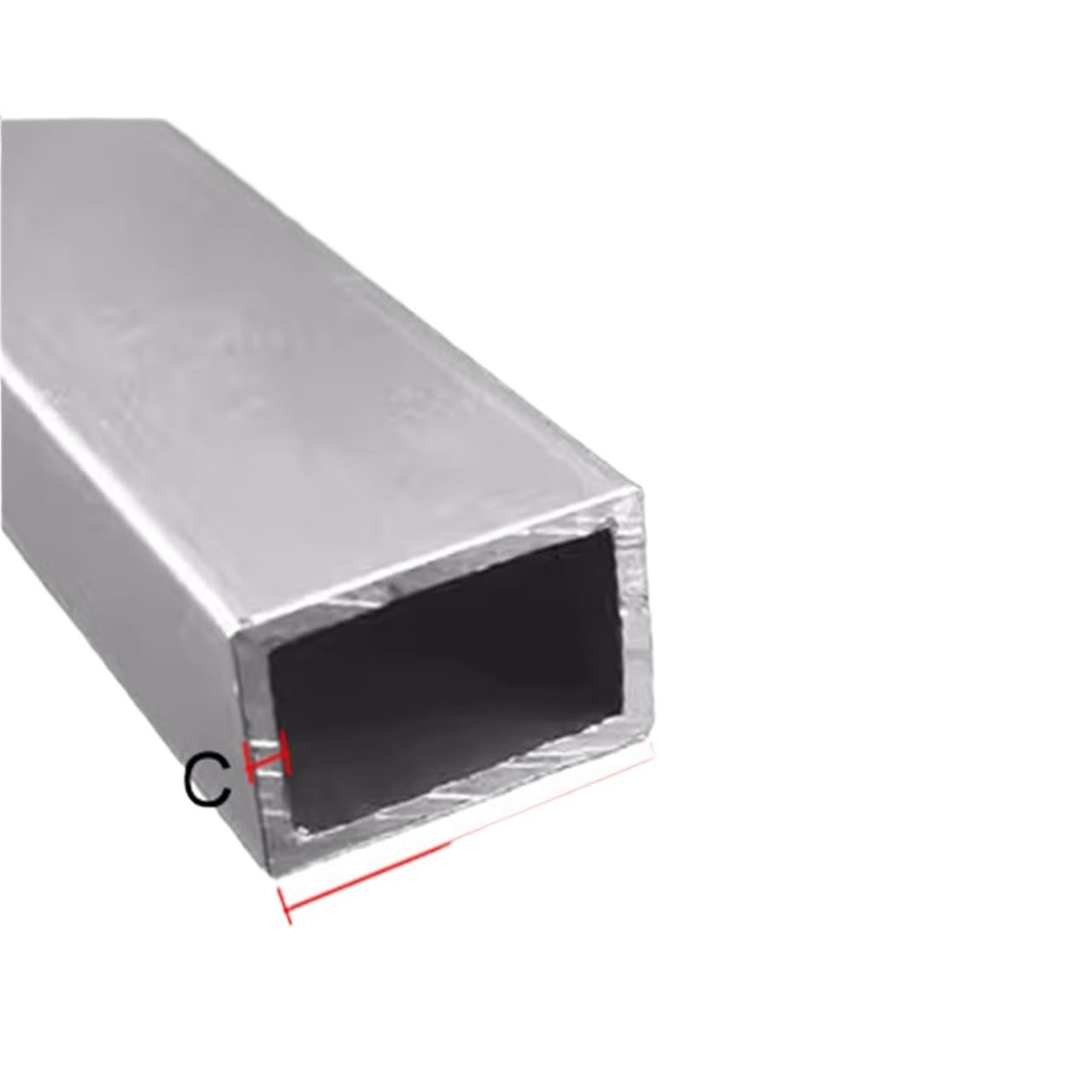 Profilé rectangulaire en tube carré aluminium, largeur 50-150 mm, longueur 25-50 cm, épaisseur de paroi 1-3, peut être coupé à volonté(150x200x3mm)