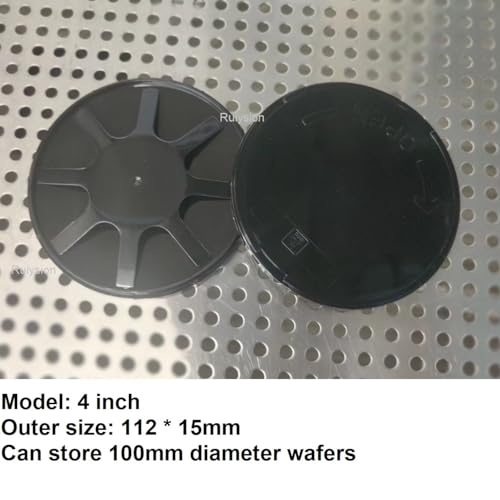 Image of 4 inch Anti-Static Wafer Round Conductive Black Polypropylene Wafer Carriers 4 inch 10 pcs