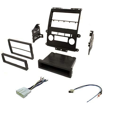 Premium Car Stereo Install Dash Kit, Wire Harness, and Antenna Adapter for Installing an Aftermarket Radio for Some 2009-2012 Nissan Frontier/Xterra + Suzuki Equator - Compatible Trims Listed Below