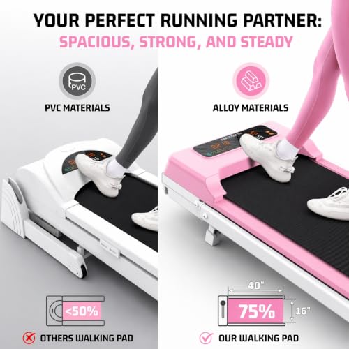 Image of FUNMILY Upgrade Walking Pad Folding Treadmill with 12% /15% Incline & Handle Bar, 3.5HP Foldable Under Desk Compact Treadmills for Home /Office /Gym, 400+lb Capacity, Shock Absorption