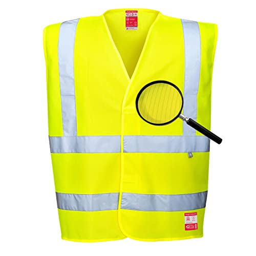 Portwest Hi-Vis Anti Static Vest - Flame Resistant, Size: S/M, Colour: Yellow, FR71YERS/M, S-M - Image 2