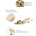 GHIBHNA Women'S Patent Leather Kitten Heel Dress Mule Sandals Sexy Pointed Open Toe One-Strap Slingback Party Dance High Heel Sandals Summer Fashion Business Work High Heels (gold,10)